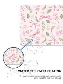 Girl Style Watercolor Pink Bow Floral Oversized Gaming Mouse Pad, Wildflower Tulip Leaf Print XXL Desk Mat, White Background Romantic Plant Non-Slip Rubber Keyboard Pad, Girl Office Desk Decor - View 8