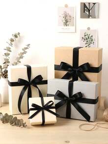 Black Satin Ribbon, Rolled Black Ribbon, Suitable For Holiday Parties, Birthday Parties, Gift Wrapping, Bouquets, Crafts, Wedding Decor, Christmas And Sewing Projects - Black - View 7