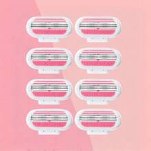 Bikini Area Women's Razor, 3-Layer Stainless Steel Safety Blades, Replaceable Razor Head, Suitable For Private Area, Underarm And Leg Hair Removal - Baby Pink - View 11