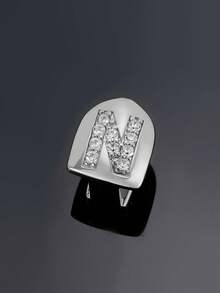 1pc Letter Zirconia Gold Tooth Cap Hip Hop Single Tooth Grill Personalized Versatile Side Tooth Decor Suitable For Men And Women - 26-letter Tooth Ornament - View 12