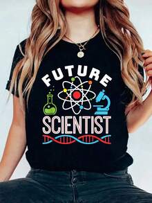 100% Cotton Science Fair Future Scientist STEM STEAM Boys Girls T-Shirt Women's Men's Black Short Sleeve T-Shirt Classic Fit Funny Tee - Negro - Ver 2