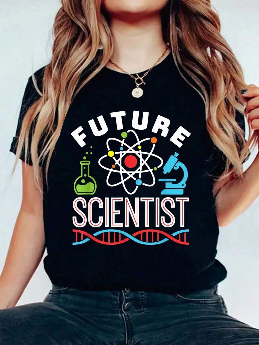 100% Cotton Science Fair Future Scientist STEM STEAM Boys Girls T-Shirt Women's Men's Black Short Sleeve T-Shirt Classic Fit Funny Tee