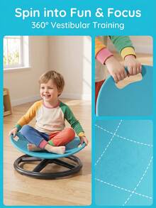 Silla giratoria de entrenamiento de integración sensorial, silla de equilibrio de entrenamiento vestibular, silla giratoria de juguete de movimiento giroscópico, disco giroscópico autoequilibrante - Multicolor - Ver 7