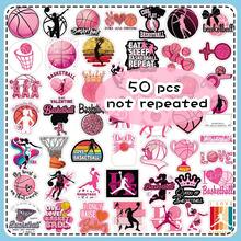 50pcs Sports Basketball Pink Fun Cartoon Creative Cute Decorative Desktop Guka Stickers For Women - Women's Basketball - 1991 - View 11