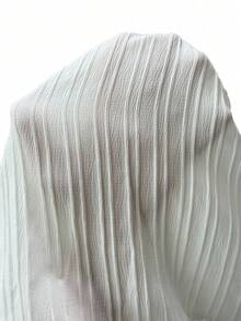 Chân váy xòe rộng dáng suông nữ size lớn, màu trơn, eo chun thắt dây, phối patchwork, phong cách thường ngày cho mùa xuân hè - trắng - Xem 7