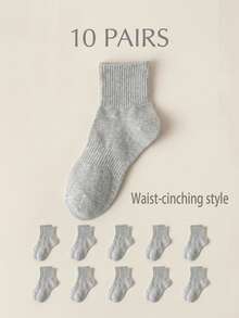 5 Pairs Men's Pure White Crew Sports Socks, Summer - White - View 13