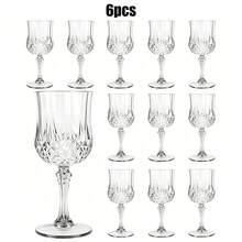 6/12pcs Plastic Wine Drinking Glasses, 7oz Green Plastic Vintage Champagne Vintage Wine Glasses, Unbreakable Goblets For Parties Wedding, Party, Red Wine Glass, Bars, Restaurants - 查看 11