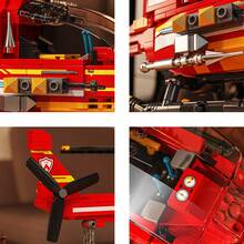 420 piezas Bloques de construcción de helicóptero de rescate de bomberos Modelo de avión para ensamblar Adorno de escritorio Decoración de sala de estar Regalo de cumpleaños - Rojo - Ver 6