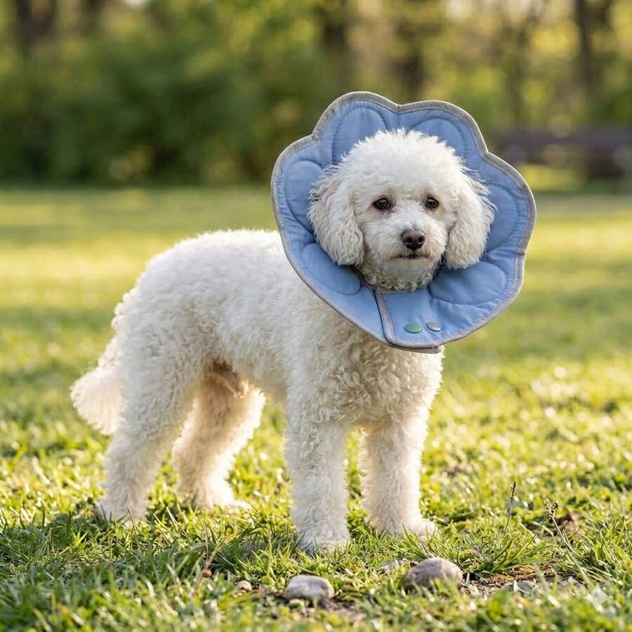 Dog Head Cover Post-Surgery Recovery Anti-Licking Collar Soft Comfortable Elizabeth Collar Adjustable Dog Protective Shield