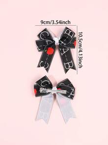 6pcs Back To School Hair Clips For Girls Cute Printed Alligator Clips School Season Daily Hair Bows Student Hairpins Teens Hair Accessories - Multicolor - View 7