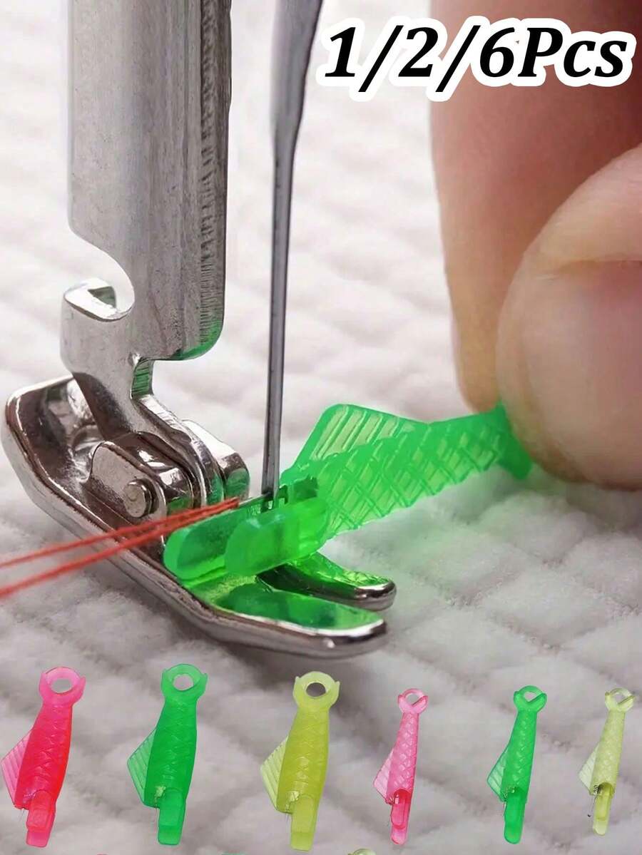 1/2/6pcs Sewing Machine Threader, Simple Automatic Fish-Shaped Threader, Suitable For Small Eye Needlework, Embroidery, Sewing Crafts, DIY Art, Easily And Quickly Thread Hand Sewing Needles! Mini Sewing Machine Threader With Hook, Fish-Shaped Stitch Insertion Craft