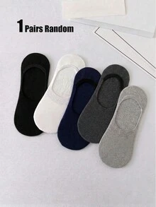 5 Pairs Men's Solid Color No-Show Socks, Soft And Breathable, Suitable For All Seasons - Multicolor - View 6