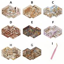 New Series 3.0：3D風景貼紙、微縮場景、DIY減壓手帳貼紙玩具、DIY房屋貼紙、微縮世界收納貼紙、可堆疊3D房屋剪貼簿用品、剪貼簿學校用品 - 均碼 - 查看 11
