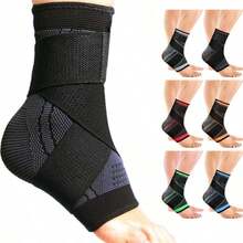 Adjustable Ankle Brace With Compression Sleeve, Strong And Comfortable Ankle Stabilizer With Breathable Design And Buckle - Multicolor - View 2