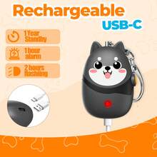 130dB Rechargeable Personal Alarm For Women With LED Light, Keychain For Women Cute Portable Pendant, Suitable For Women, Teenagers, And The Elderly - Color - View 4