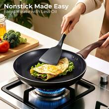 M MELENTA Pots And Pans Set Non Stick, 11-Piece Black Ceramic Cookware Set, Induction Hob Pan Set, Saucepan Set Non Stick With Lids,Apartment Dorm Cookware Budget Non-Stick Cookware Sets,Compact Size For 1-3 Persons Meal - View 5