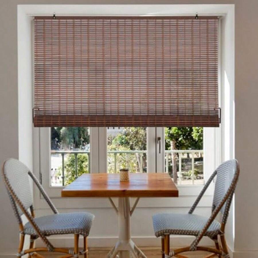 Cordless Bamboo Blinds Bamboo Roll Up Window Shades Light Filtering Roman Roller Shades For Interior Windows Outdoor Patio Home And Garden 30''W X 72''H - Color 5 - View 1