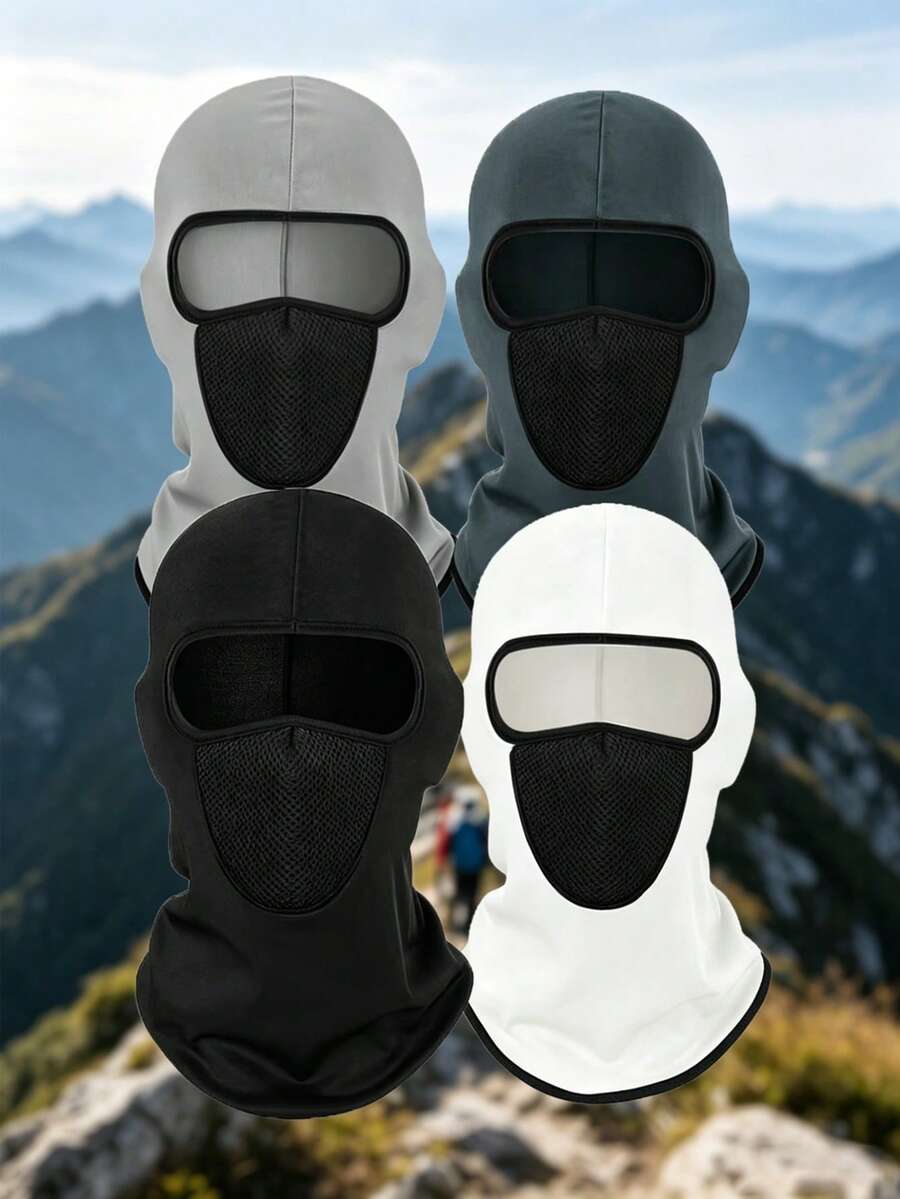 1pc/2pcs Mesh Mouth Sun Protection Face Mask Hood Hat Neck Gaiter All-In-One UV Protection Cycling Hat Face Mask, Suitable For Daily Outings, Spring Trips, Travel, Etc. - Style X - View 1