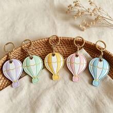 Hot Air Balloon PVC Leather Pendant Access Card Holder AirTag Protective Case Bag Car Keychain Gift - Multicolor - View 1