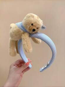 1pc Teen Girls 3D Bear Shaped Headband, Fluffy Cute Face Wash Hairband, Versatile Daily Hair Accessory - Multicolor - View 4