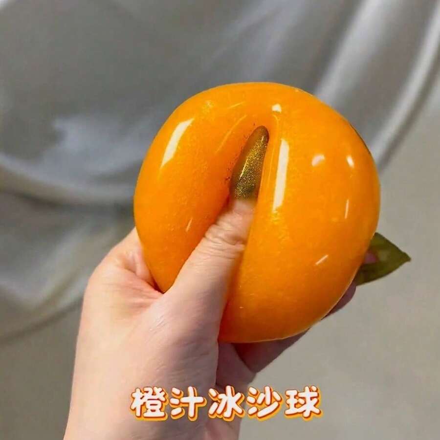 1 Stück handgefertigter orangefarbener Slush-Quetschball, weiches Squishy-Spielzeug, knuspriges ASMR-Stressabbau-Fingerkuppenspielzeug, sensorischer Stressball, tragbare Schreibtischdekoration, süßes Geschenk für Teenager und Erwachsene - Verschiedenfarbig - Übersicht 1