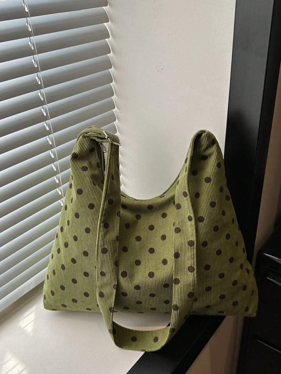 Women's Solid Color PU Leather Fashion Large Capacity Daily Shoulder Bag - Dark Green - View 1