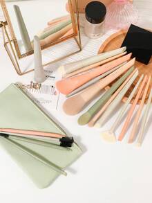 docolor 17pcs Professional Makeup Brush Set | Complete Face And Eye Makeup Set, Vegan, Cruelty-Free Synthetic Bristles And Wooden Handles, Essential Portable Professional Makeup Brush Set | Perfect Gift For Christmas, Birthday And Valentine's Day | Elegantly Packaged Gift Set, Suitable For Her, Best Friend And Makeup Enthusiasts - 彩色 - 查看 8