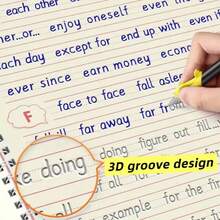 English Handwriting Set - Premium English Practice Book With 3D Grooved Design - Easy-To-Use Reusable Handwriting Tool | Ideal Gift For Holidays And Birthdays, Back To School - Multicolor - View 5
