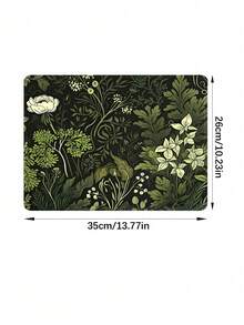 1pc Green Floral Pattern Rubber Anti-Slip Computer Laptop Office Gaming Mouse Pad - Dark Green - View 17
