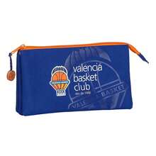 Triple Pencil Case Valencia Basket Club School Pencil Case With 3 Compartments With Zipper And Central Inner Pocket, Back To School - Triple - View 2