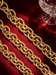 1m 304 Stainless Steel 18K Gold Plated Rough Twisted Chain, DIY Bracelet Necklace Jewelry Accessory - Chain - View 6