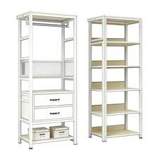 WUWAWDOGA Modern Open Modular Wardrobe For Bedroom With 2 Drawers, Multiple Built-In Shelves And Hanging Rails. White. - White - View 2