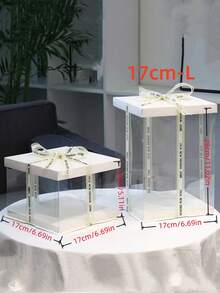 1pc Party & Holiday Gift Box, 1-Tier, 2-Tier, 3-Tier Gift Storage Box,Christmas - White - View 10