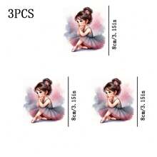 1/2/3PCS Stiker Transfer Panas Pola Gadis Balet DIY Tempel Setrika Aplikasi Plastik Tahan Lama untuk Membuat Kaos Dekorasi Bantal Aneka Warna Stiker DIY yang Dapat Dicuci untuk Ransel Bantal Lempar Celana Sarung Sofa Tahan Air Tahan Pudar - Beraneka warna - View 9