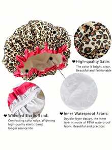 1/2pcs Women's Reusable Waterproof Elastic Shower Cap, Suitable For Long Hair, Home Bathroom Decor, Autumn, Back To School Season - Multicolor - View 3