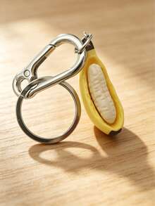 1pc 3D Half-Peeled Banana Keychain, Novel Fruit Pendant, Suitable For Backpacks And Wallets, Cute Japanese Style Food Charm, Unique Gift For Students, Couples, And Best Friends - Multicolor - View 10