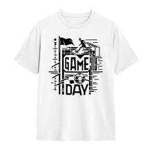 Diseño de fútbol con jugador y balón en estadio + camiseta ajustada + deporte & ocio + camiseta para hombre - Blanco - Ver 3
