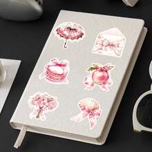 50pcs Gentle Sweet Fresh Pink Fairy Tale Cute Sweet Girl Romantic Atmosphere Decorative Glass Desktop Stickers - Pink Fairy Tale - 2014 - View 9