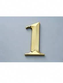 1pc 3D ABS Digital Luxury Style Glossy Gold Geometric Back Adhesive No-Drill Sun-Proof Waterproof Door Sign Gold Number Label Suitable For Villa Luxury Mansion Main Entrance - House Number - View 23