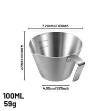 1pc Thick 304 Stainless Steel Coffee Extraction Cup With Measurement Scale, Milk Frothing Pitcher For Espresso Dosing - Multicolor - View 12