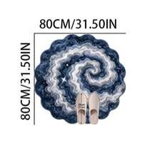 1 件装不对称加厚地毯，蓝灰色星空图案，绒面材质，适合秋冬季节，可作卧室、客厅装饰地毯，家居装饰，可水洗，毕业礼物 - 藍灰 - 查看 11