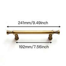 2PCS Vintage Brass Cabinet Door Handles | European Luxury Cabinet Knobs | Wardrobe Drawer Hardware Accessories - Brushed Brass - View 2