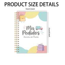 1pc A5 Size Fun Spiral Coil Notebook, Suitable For Order Management, Shopping List, Delivery Records, Portable Notepad, Inventory Tracking, Business Organizer (Spanish Version) School Supplies - Multicolor - View 3