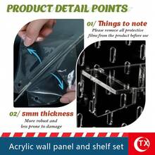 TX Greenhouse Accessories Acrylic Wall Panel Shelf Set, Adjustable Transparent Plant Display Rack, Suitable For Seedlings, Hydroponic Plants And Succulents, Desktop Greenhouse Decor (Compatible With AKERBAR Model) - Multicolor - View 8