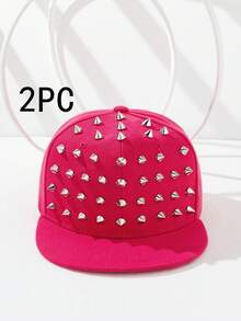 1pc New Rivet Design Fashion Versatile Baseball Cap, Sparkling Fabric Rhinestone Decor, Party Wear,Summer,Beach,Hat - Multicolor - View 25