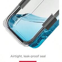 Rubbermaid Brilliance Recipientes de almacenamiento de alimentos con tapas para almuerzo, preparación de comidas y sobras, aptos para lavaplatos, 1.3 tazas, transparente/gris - Transparente + 5-Pack (1.3 Cups) + Contenedor - Ver 4