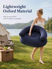 Silla inflable plegable en forma de U, sofá inflable suave y cómodo. Diseño ergonómico y material de PVC transpirable y duradero. Ligero, compacto y fácil de transportar. Adecuado para el hogar, balcón, camping, picnic, viajes y uso diario de ocio. - Multicolor - Ver 4