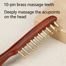2pcs Set, (10-Tooth Scalp Massage Comb + Gua Sha Board), Used For Body Gua Sha And Head Relaxation. - 10-tooth Scalp Massage Comb + Gua Sha Board - View 4
