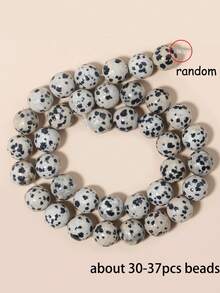 Natural Dalmatian Jasper Multi-Shaped Diy Loose Beads Diy Jewelry Making For Bracelet Necklace Keychain Making Supplies Accessories 4 6 8 10mm - Black and White - View 17