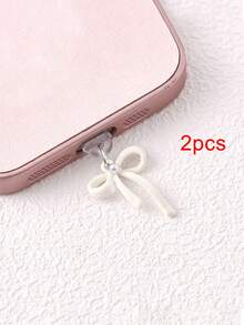 Bow Knot Dust Plug, Rubber Stopper For Charging Port & Data Port, Compatible With Apple & Type-C Phones - Multicolor - View 25